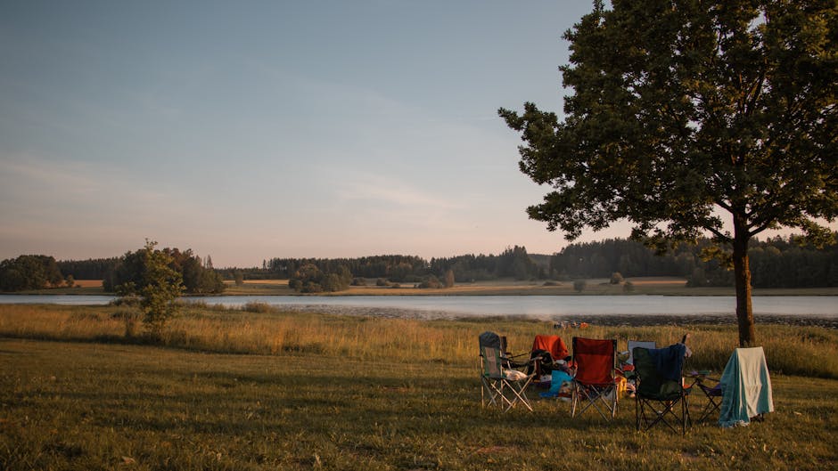 Camp gathering in a bright outdoor setting